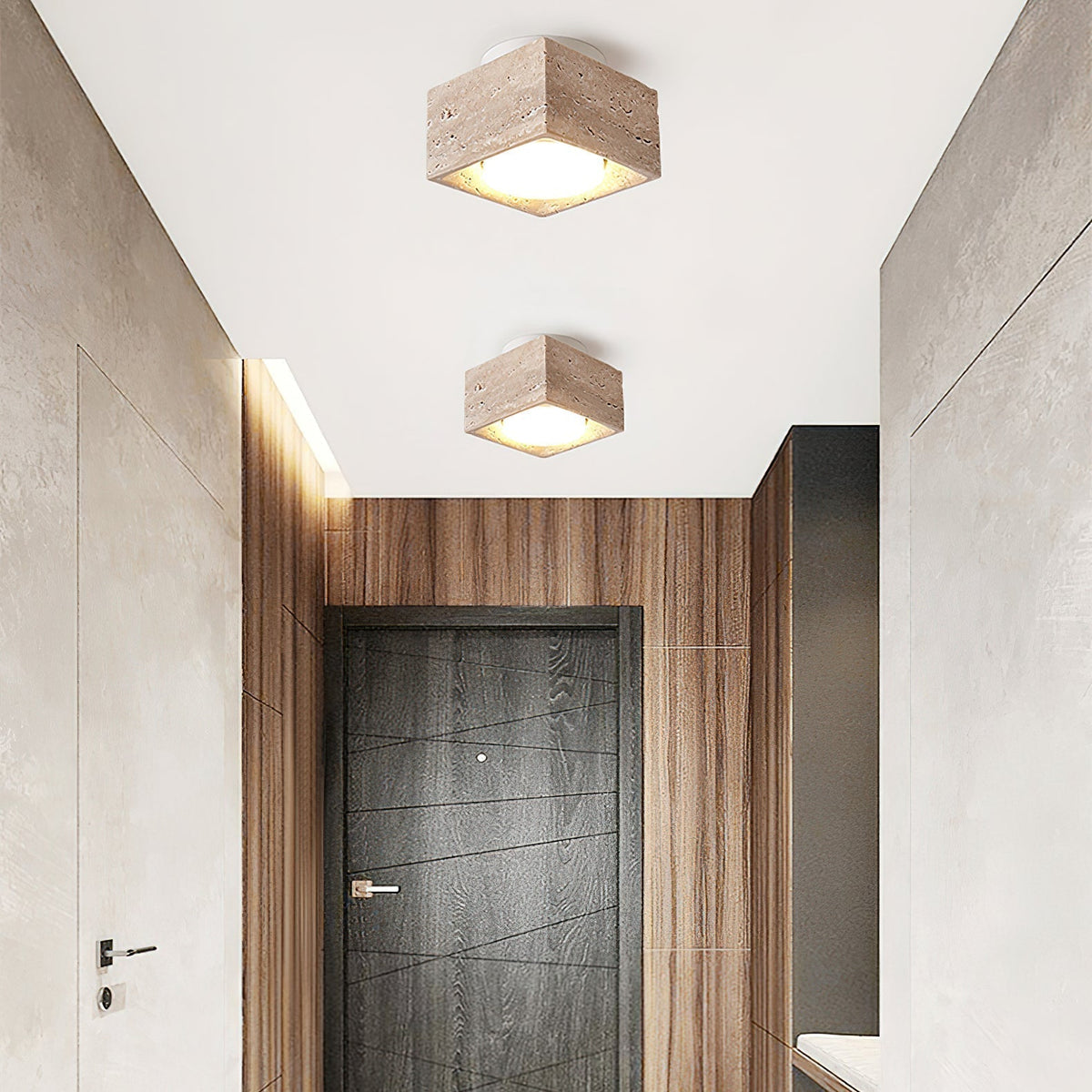 Virinira Quad-Spot Travertine Ceiling Light