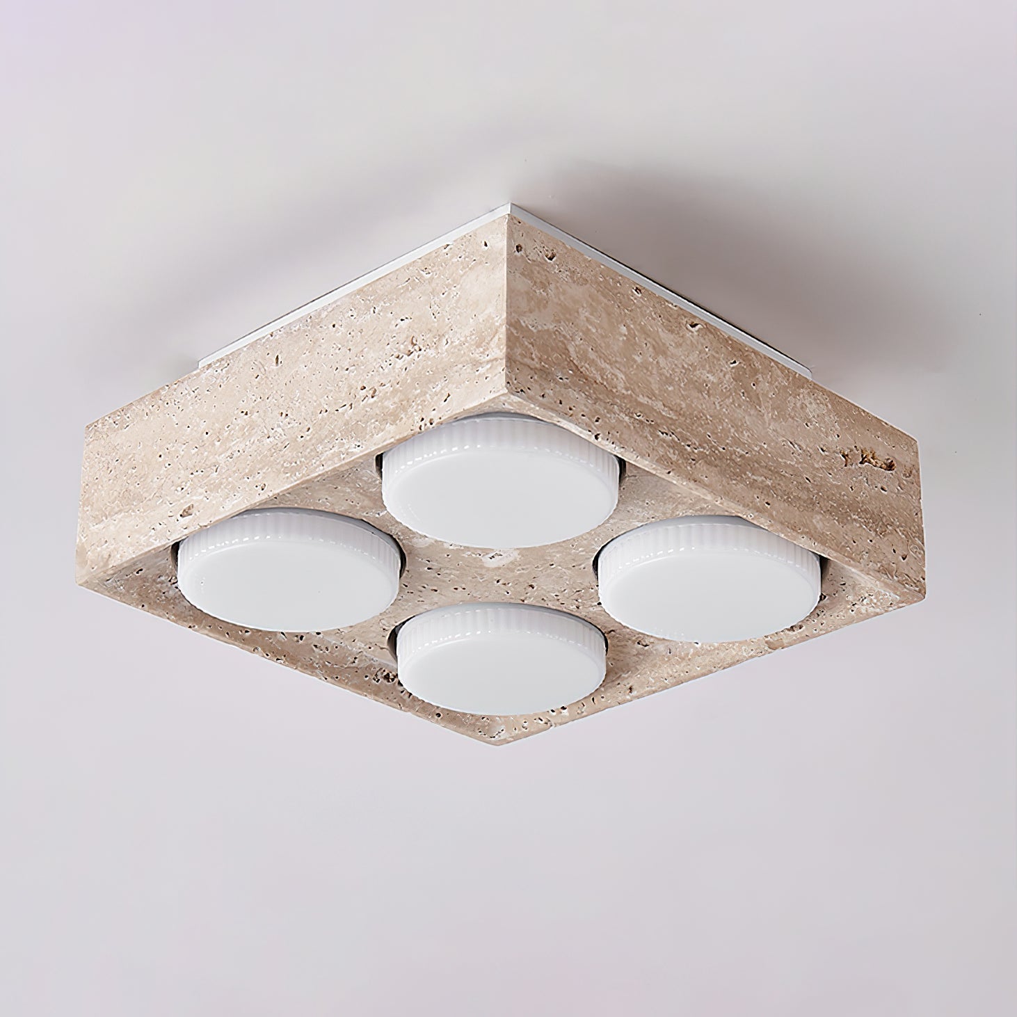 Virinira Quad-Spot Travertine Ceiling Light