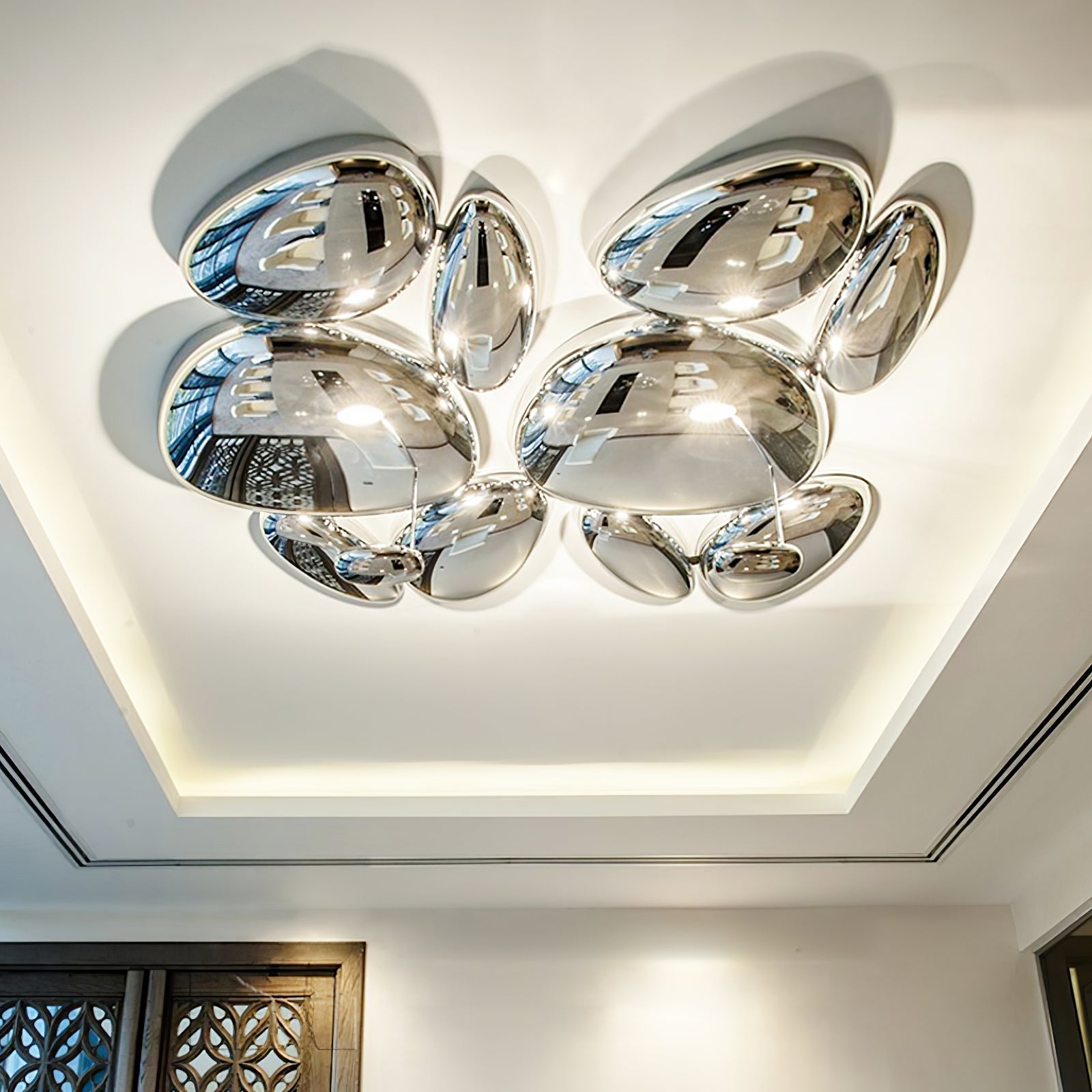 Vostix Ceiling Lamp Chrome Pebble Modern