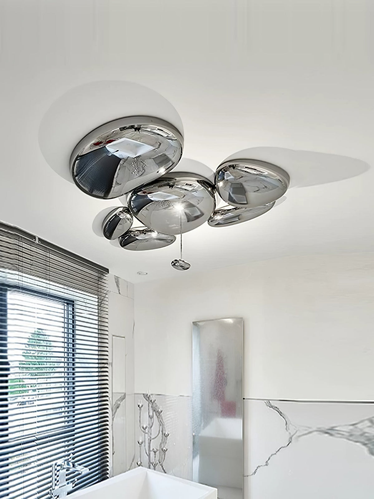 Vostix Ceiling Lamp Chrome Pebble Modern
