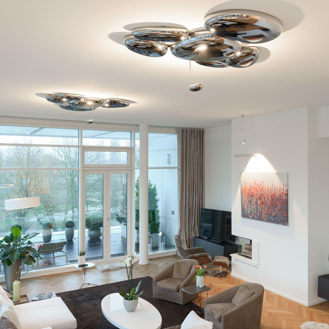 Vostix Ceiling Lamp Chrome Pebble Modern