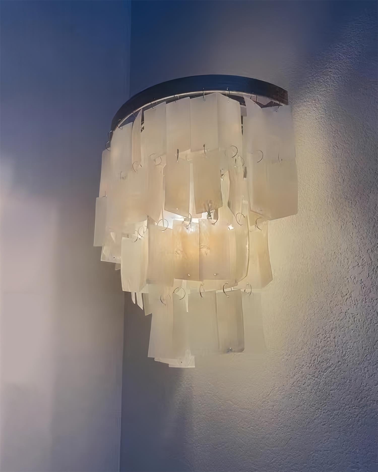 Vidoros Postmodern Luxury Shell Tiered Wall Lamp