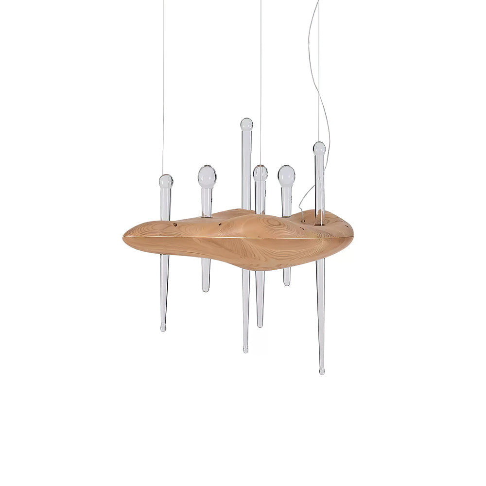 Umare Whimsical Oak Glass Pendant Light