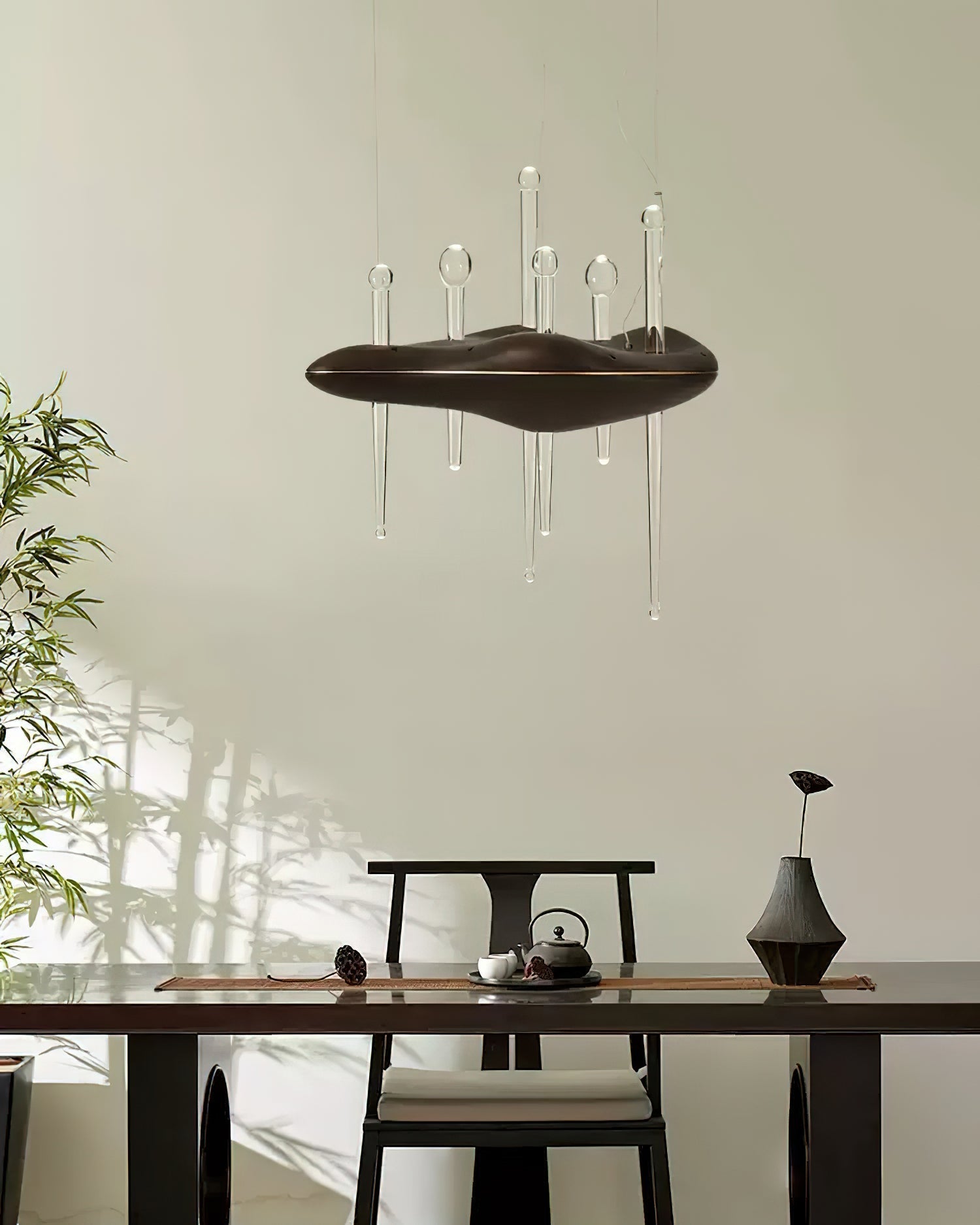Umare Whimsical Oak Glass Pendant Light