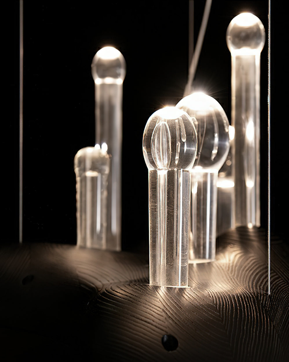 Umare Whimsical Oak Glass Pendant Light