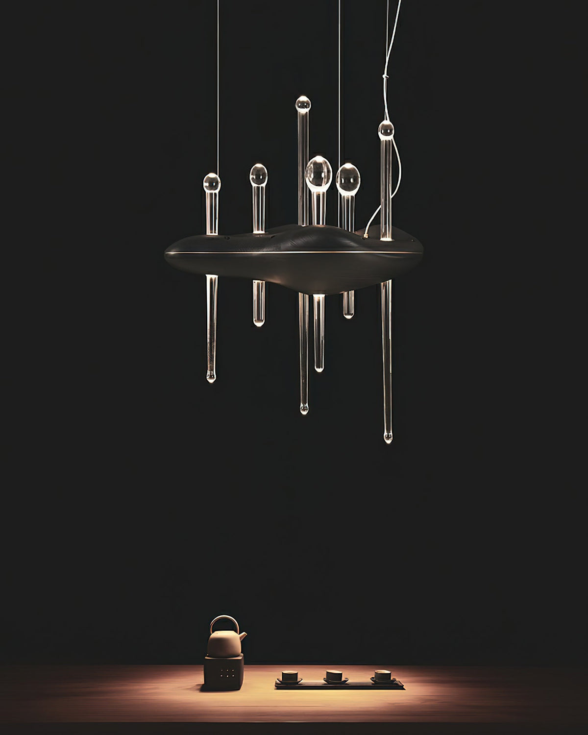 Umare Whimsical Oak Glass Pendant Light