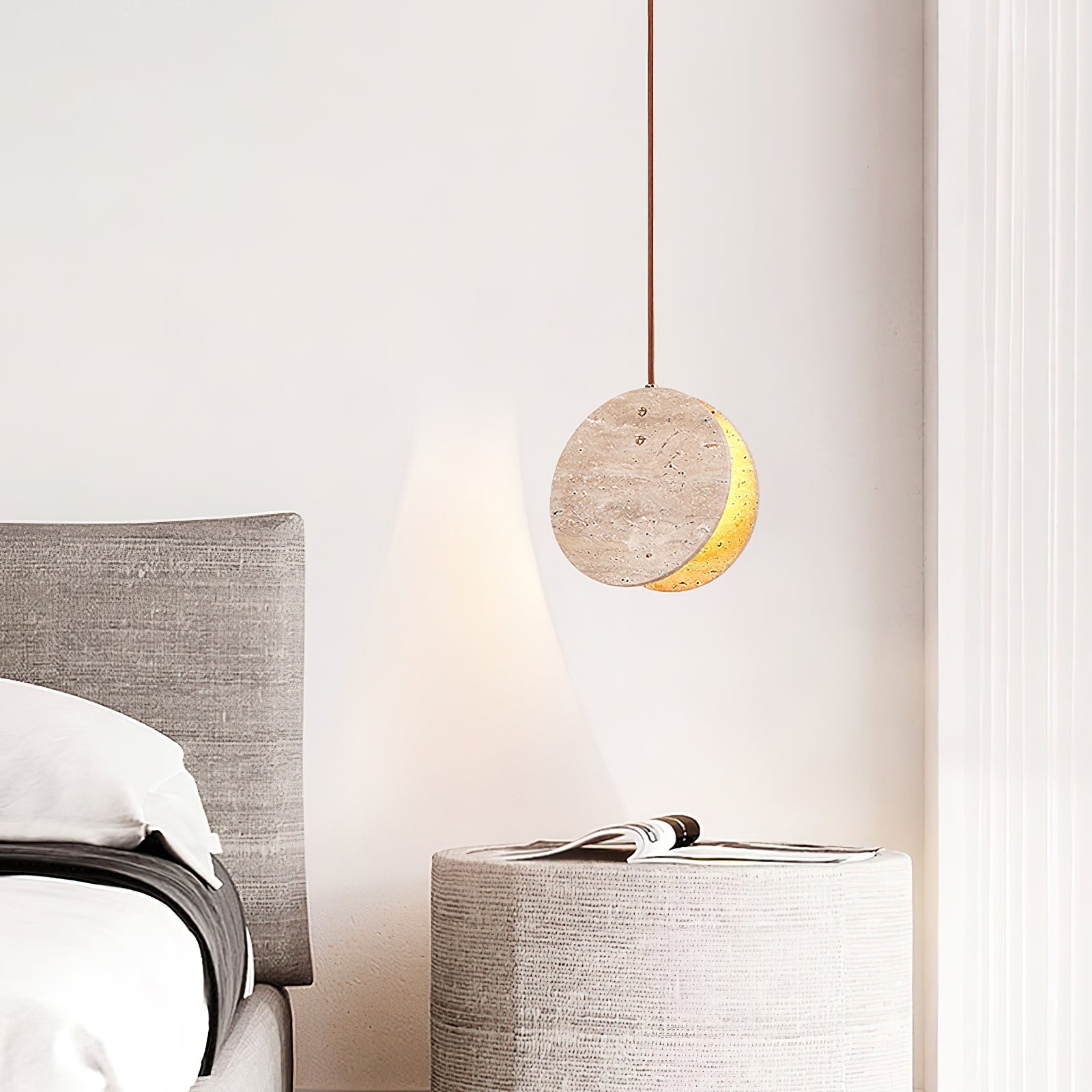 Sern Crescent Travertine Pendant Light