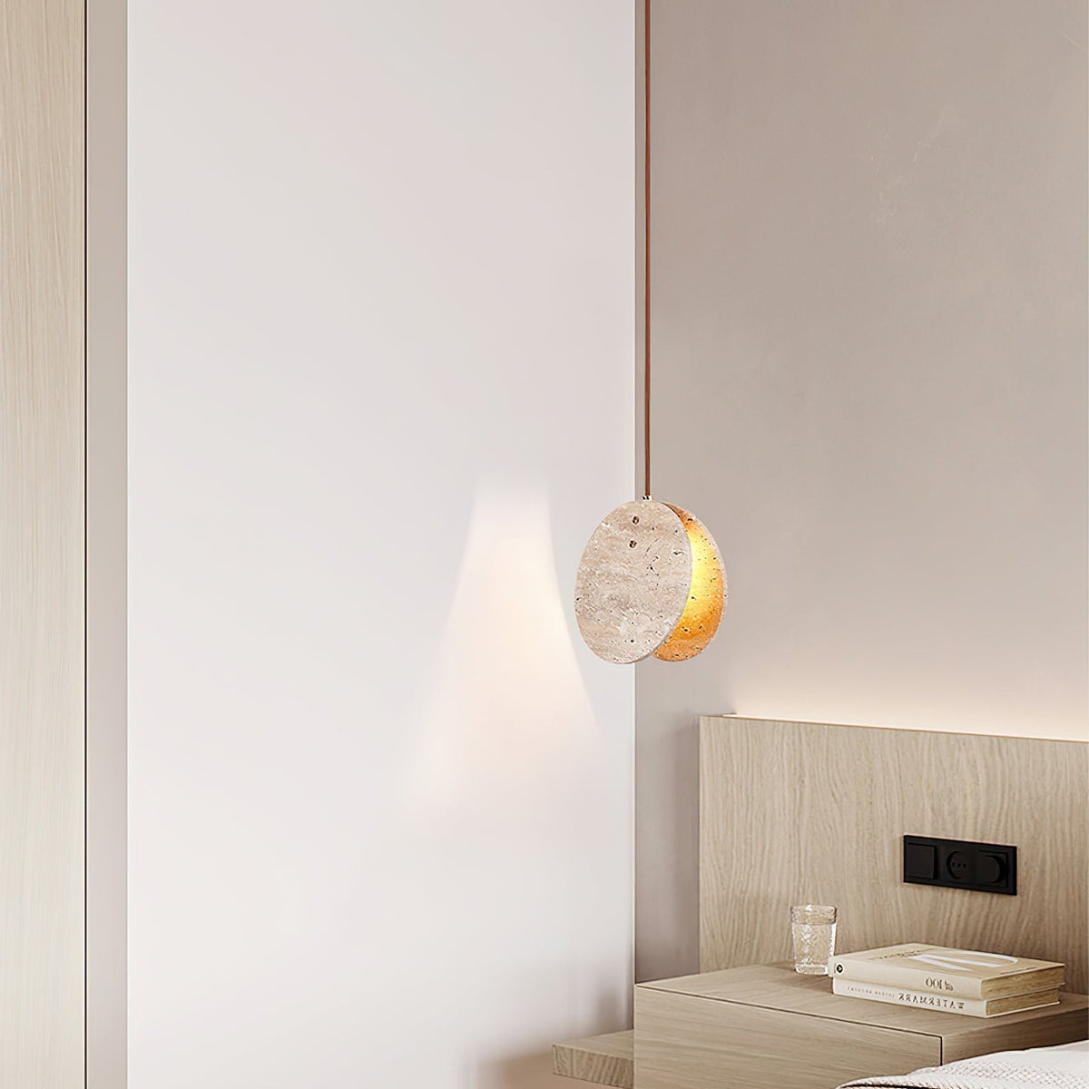 Sern Crescent Travertine Pendant Light