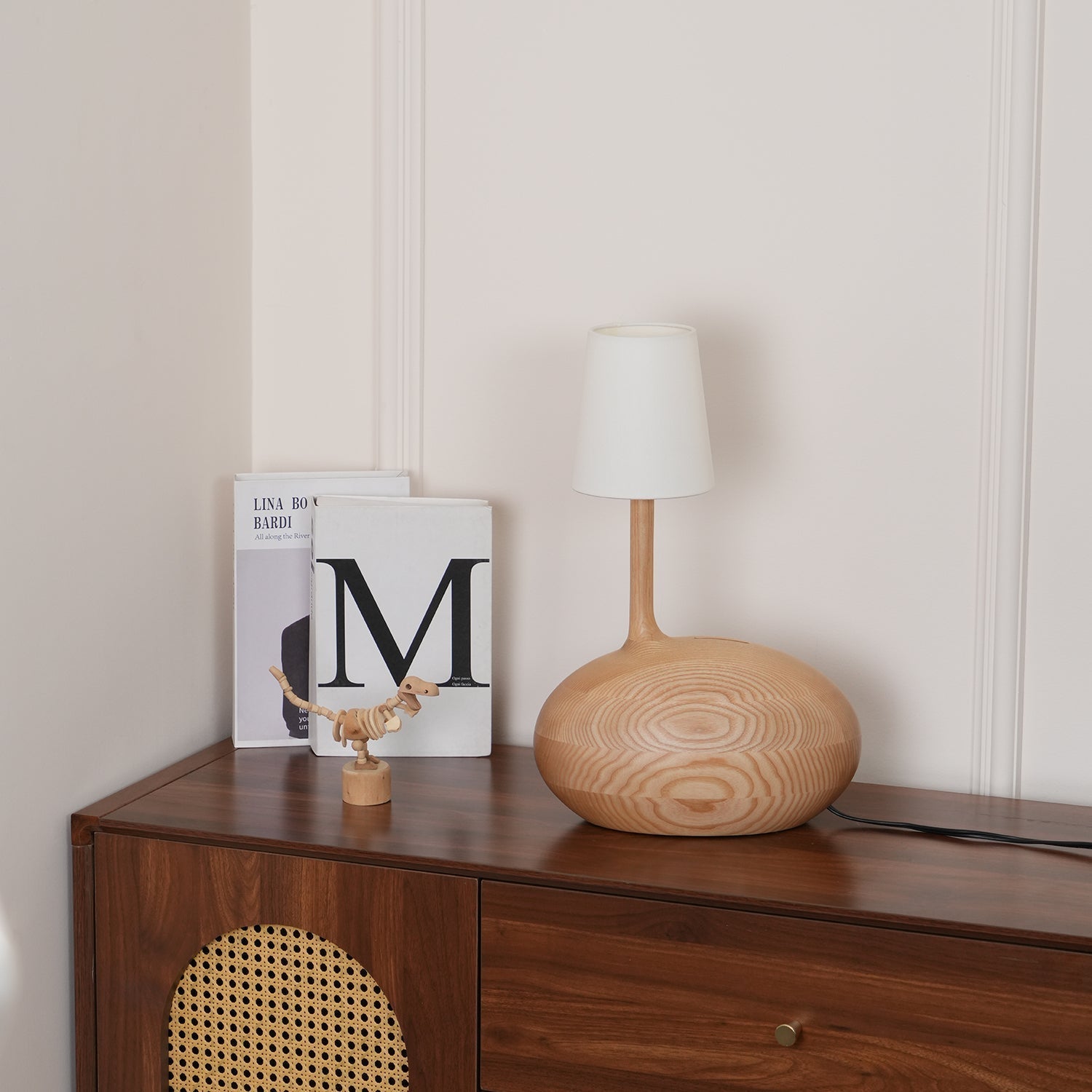 Brixten Wood Fabric Table Lamp