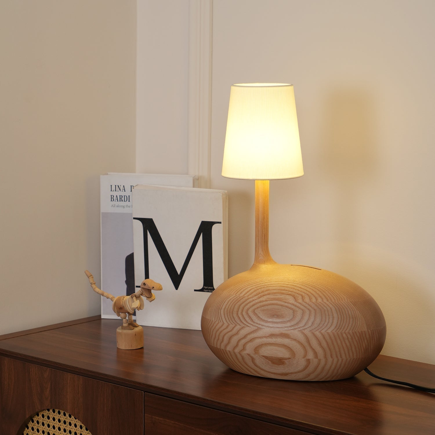 Brixten Wood Fabric Table Lamp