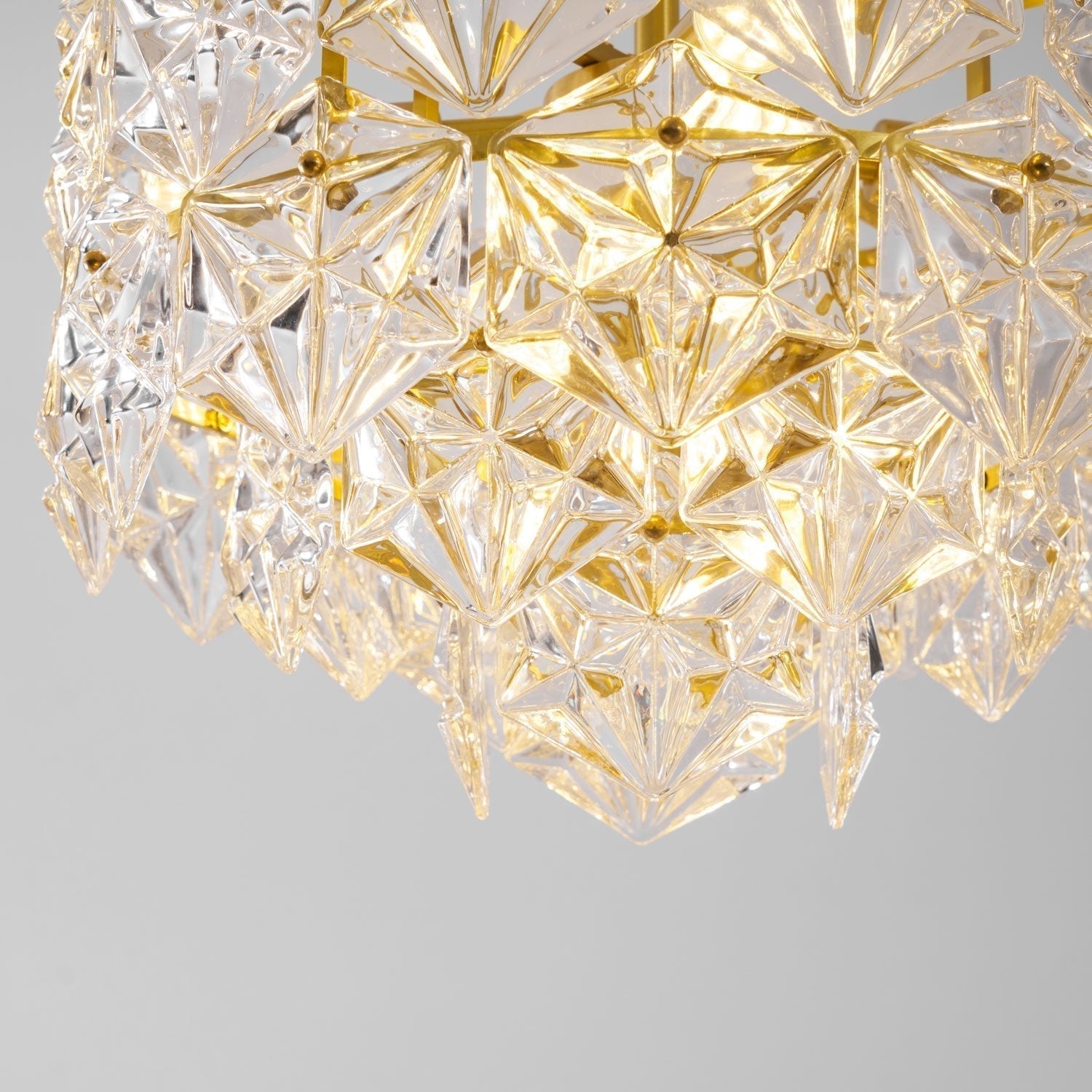 Eirararia Chandelier Snowflake Glass Gold