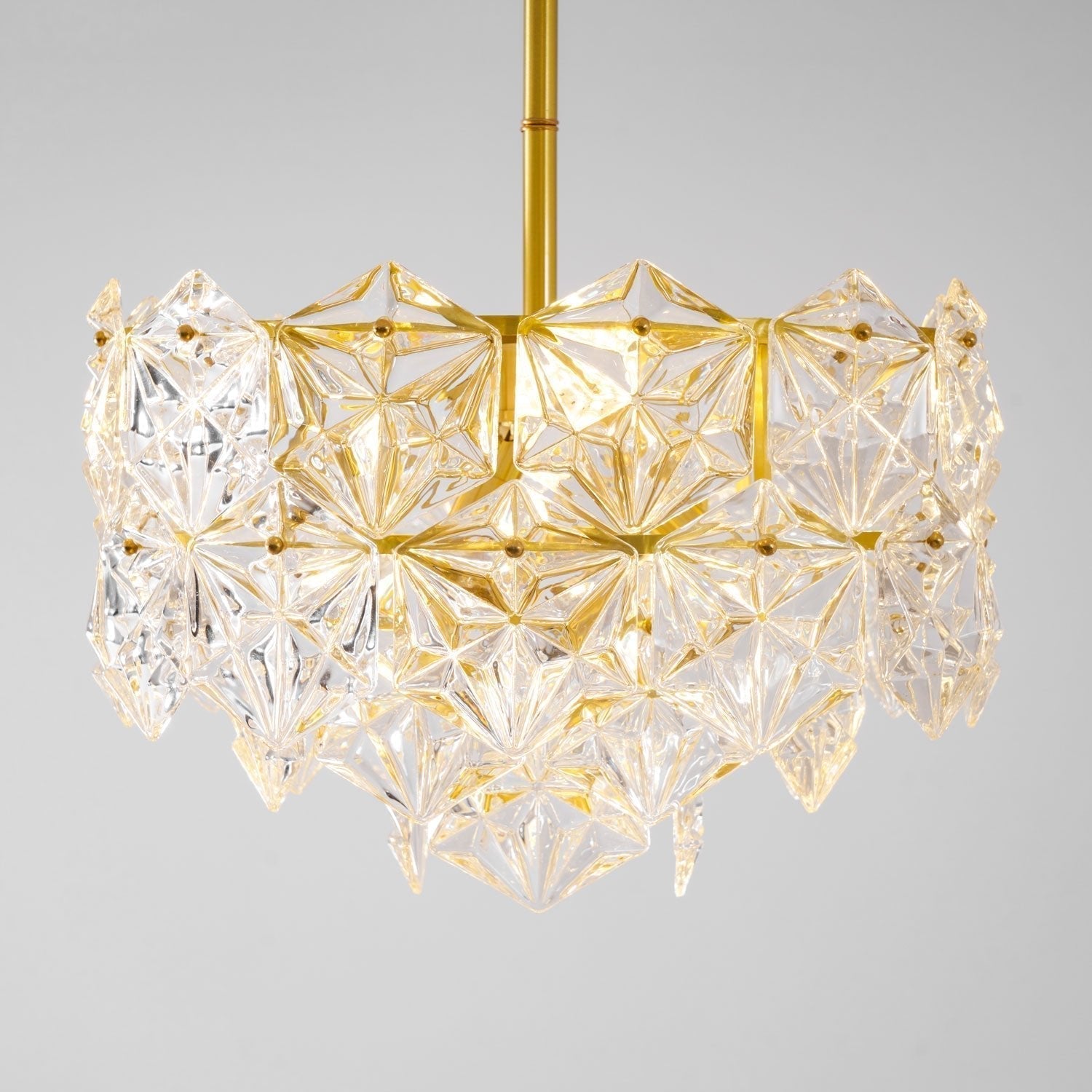 Eirararia Chandelier Snowflake Glass Gold