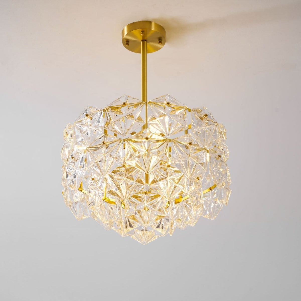 Eirararia Chandelier Snowflake Glass Gold
