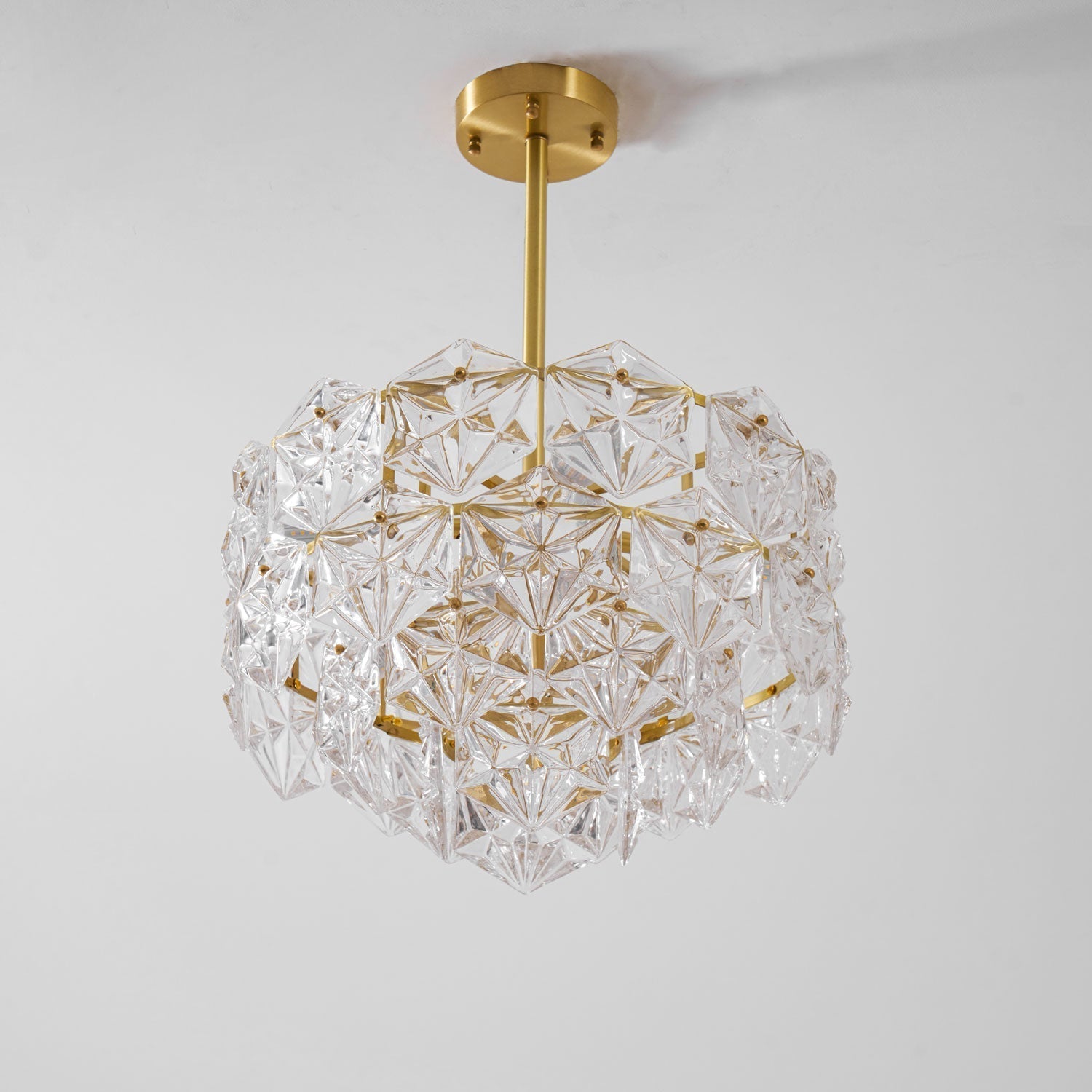 Eirararia Chandelier Snowflake Glass Gold