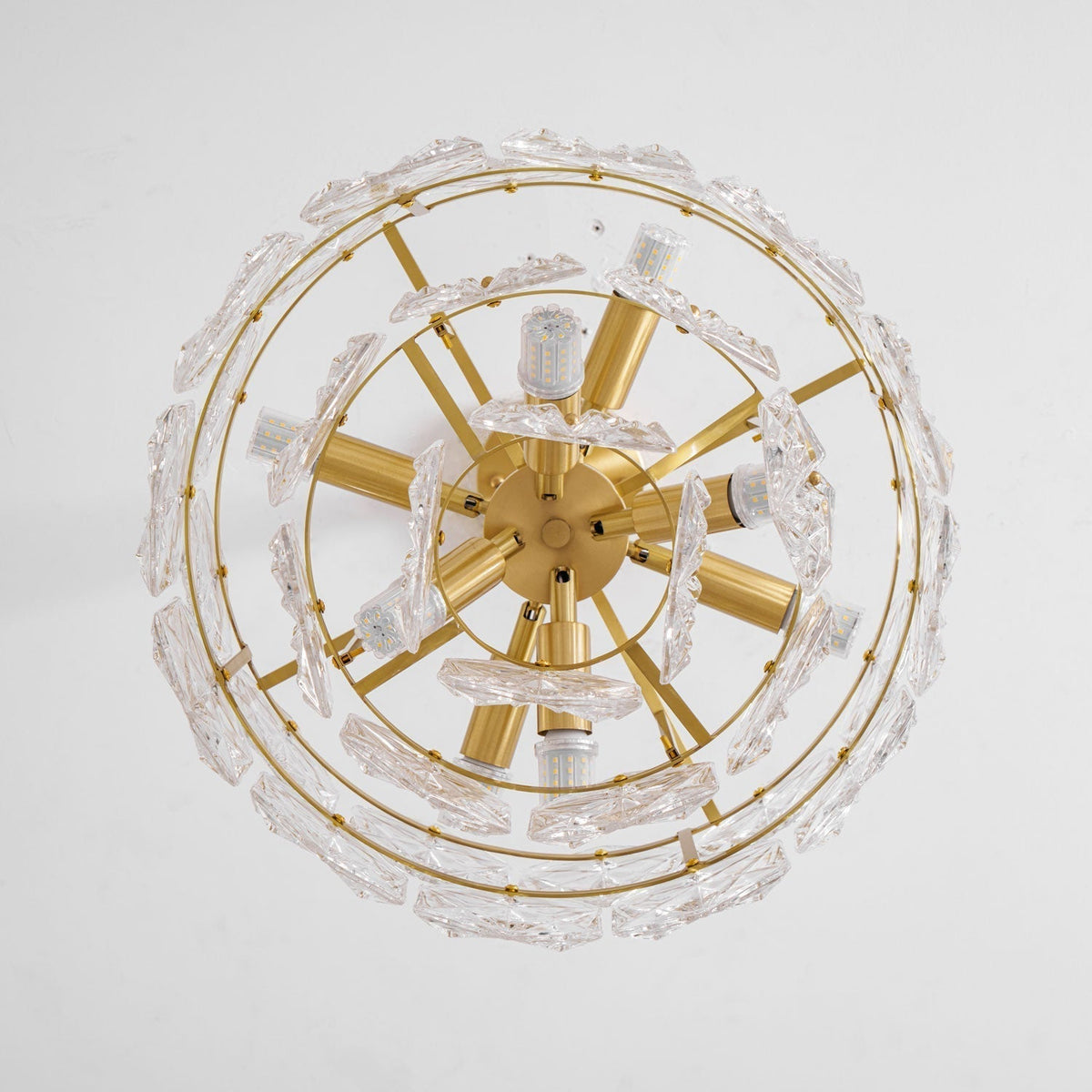 Eirararia Chandelier Snowflake Glass Gold
