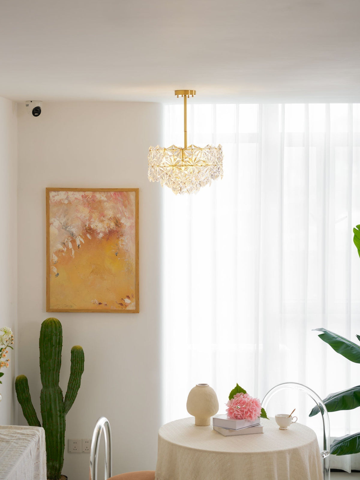 Eirararia Chandelier Snowflake Glass Gold