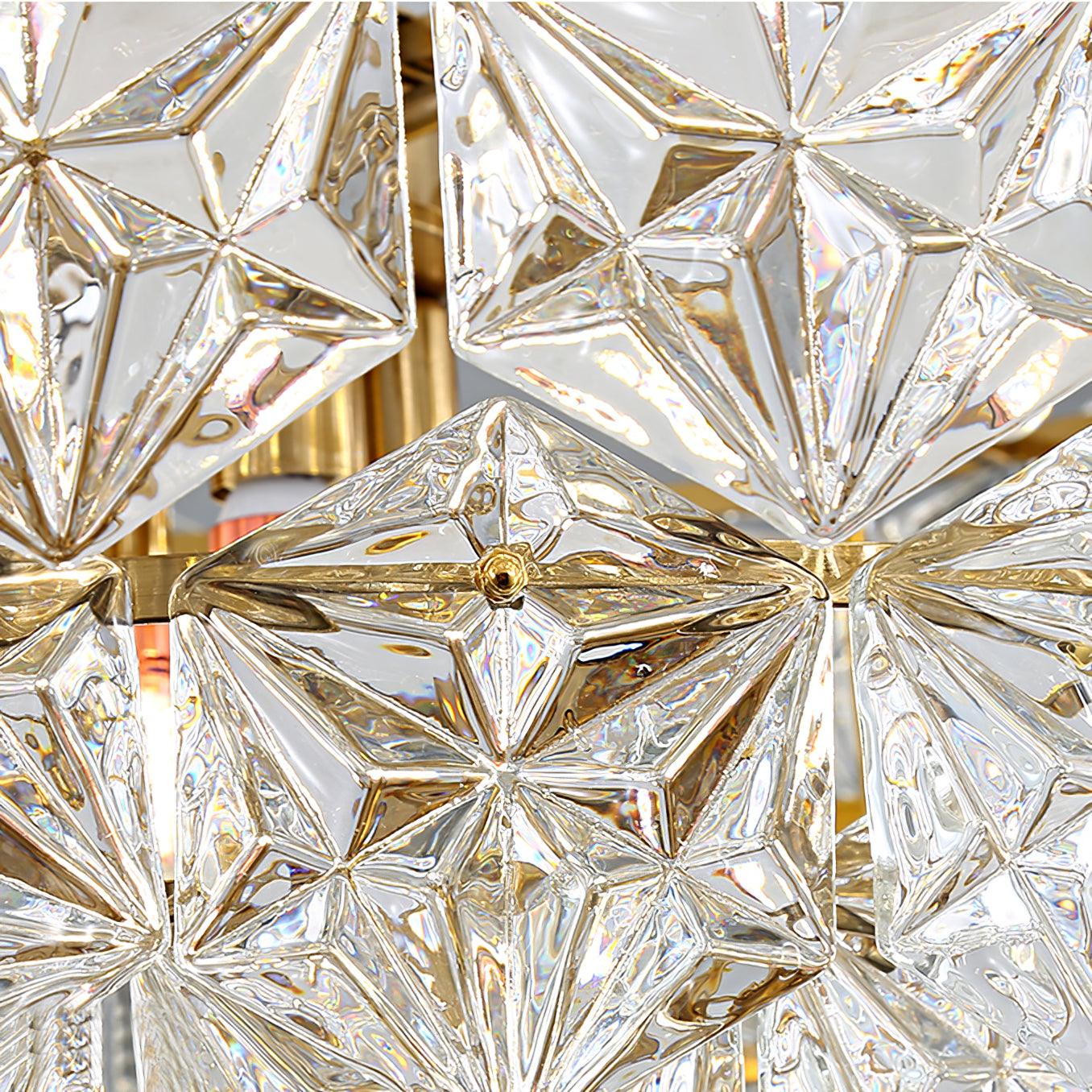 Eirararia Chandelier Snowflake Glass Gold