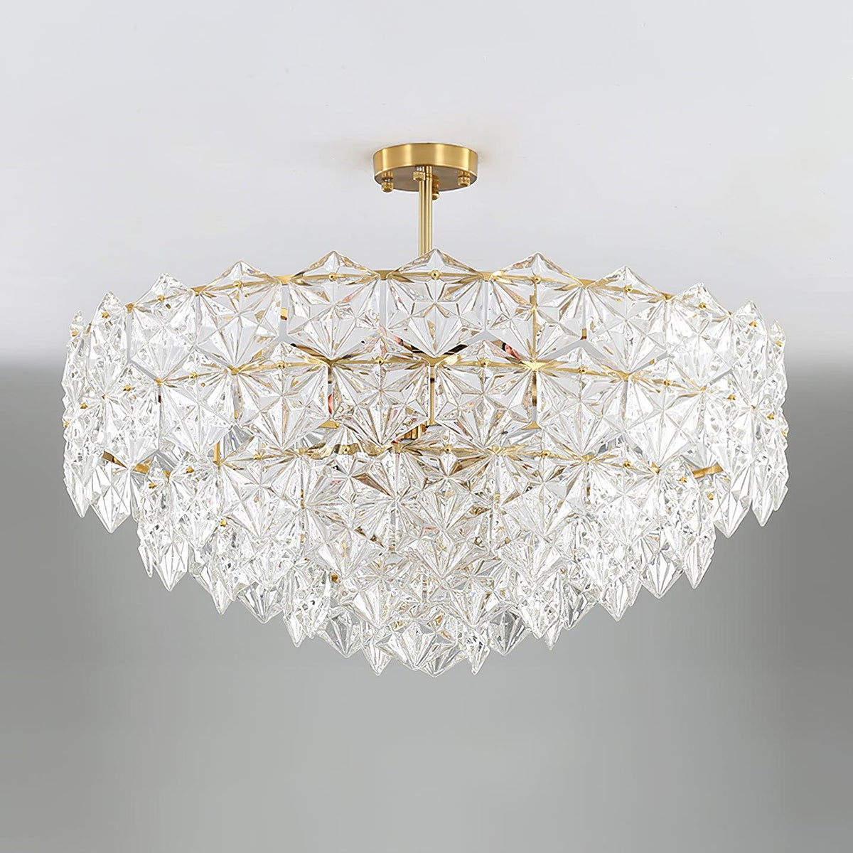 Eirararia Chandelier Snowflake Glass Gold