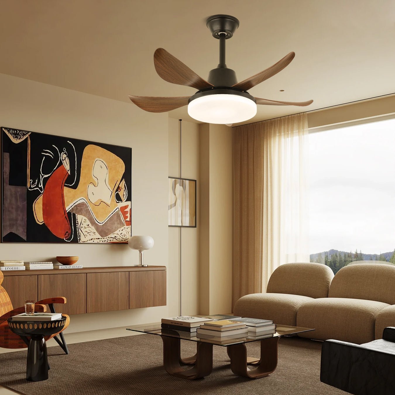 Callen Modern Wood Ceiling Fan Light