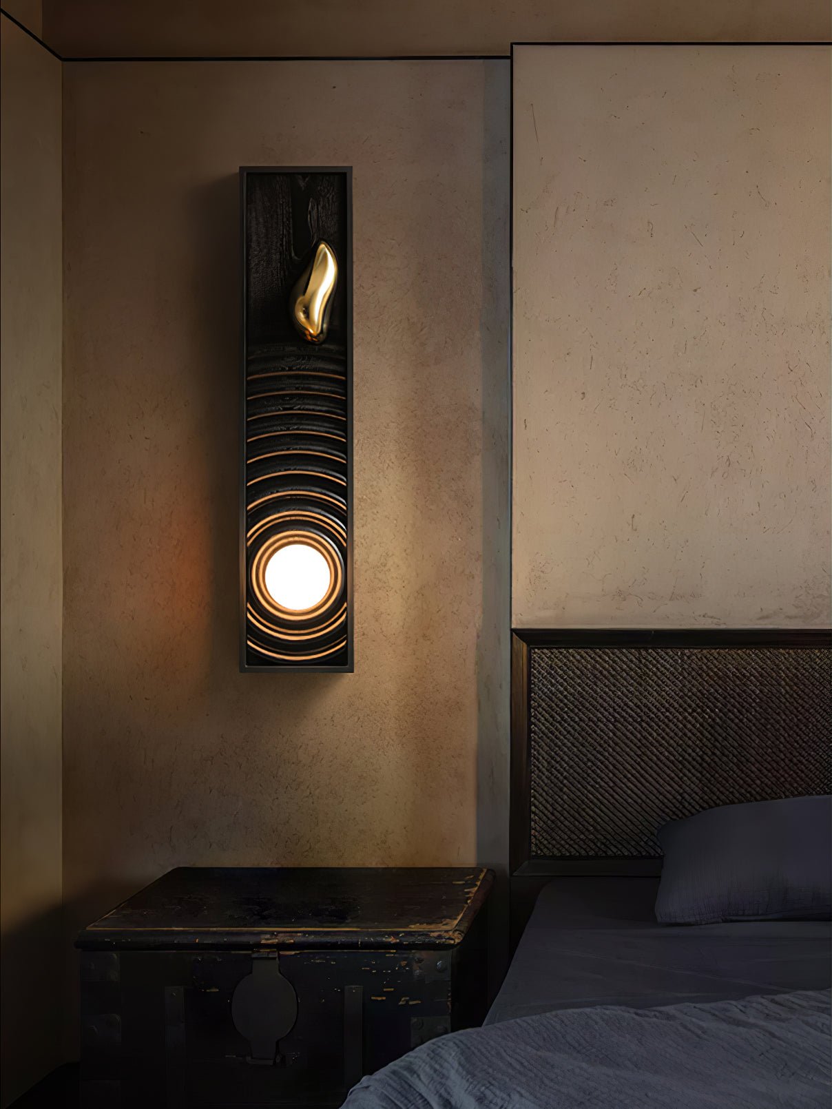 Caleb Vintage Wood Wall Lamp