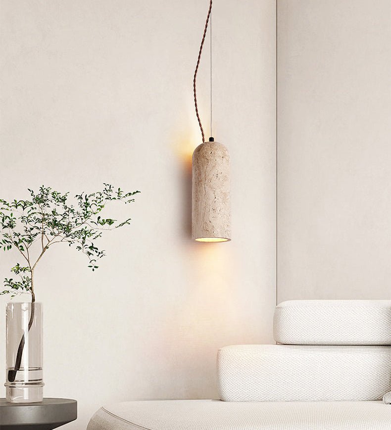Talv Elegant Yellow Travertine Pendant Lamp