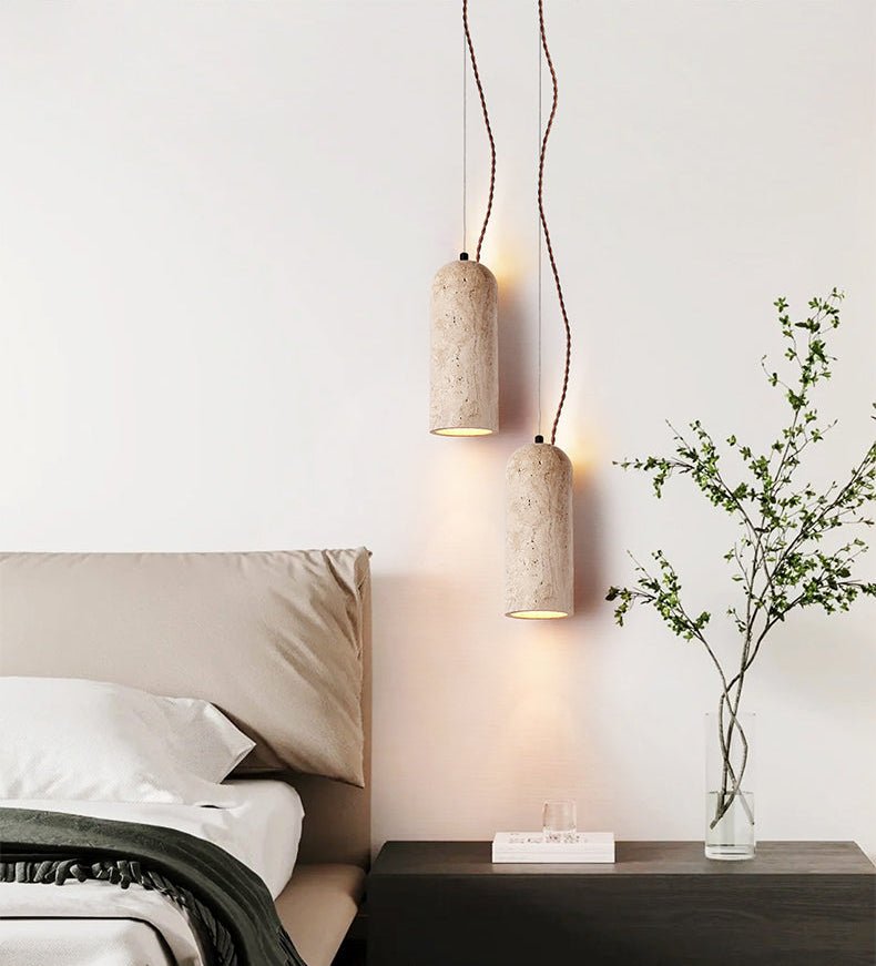 Talv Elegant Yellow Travertine Pendant Lamp