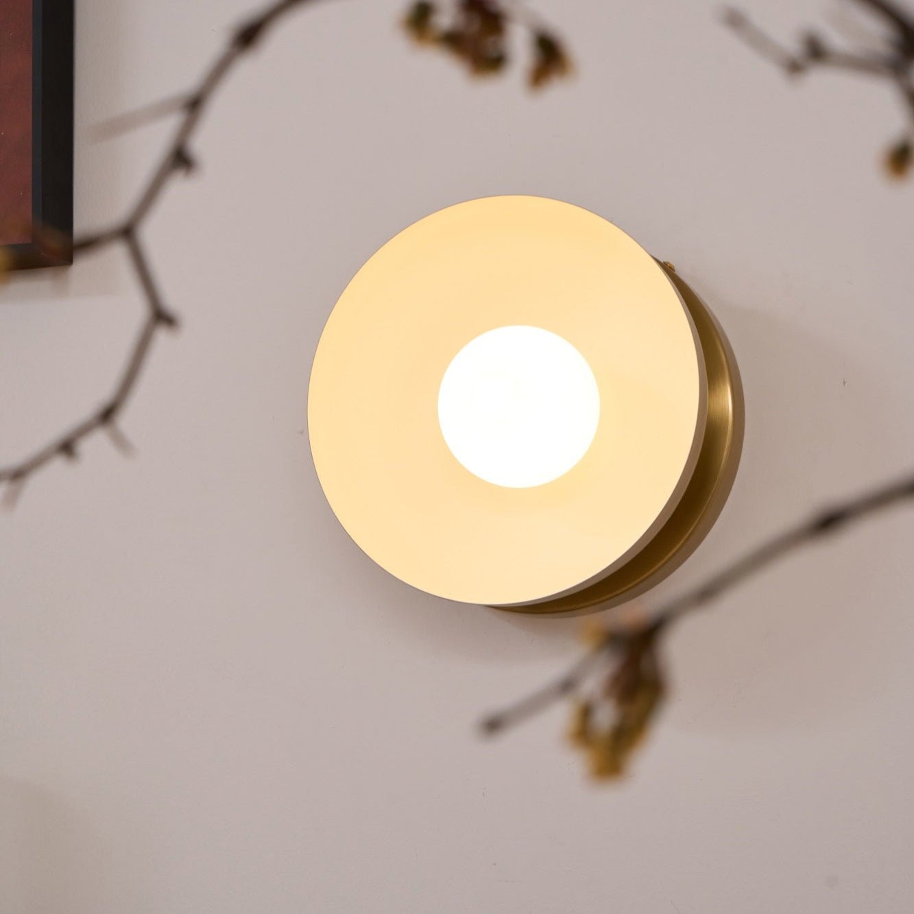 Eirearia Modern Minimalist Solar Eclipse Brass Glass Wall Light