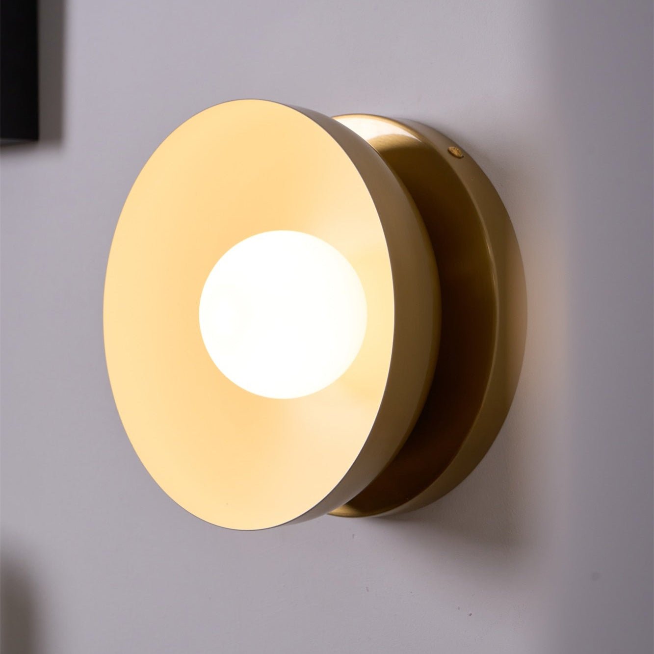 Eirearia Modern Minimalist Solar Eclipse Brass Glass Wall Light