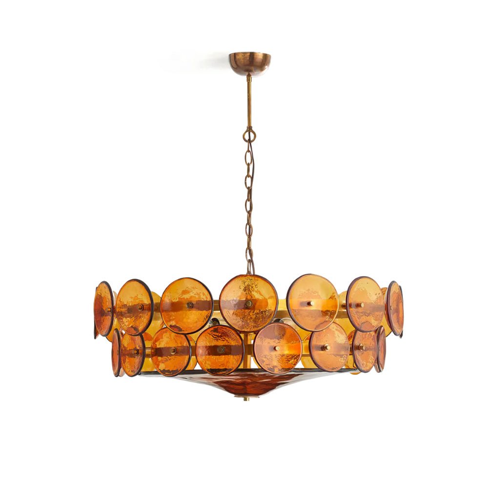 Eirinena Chandelier Murano Glass Disc Vintage