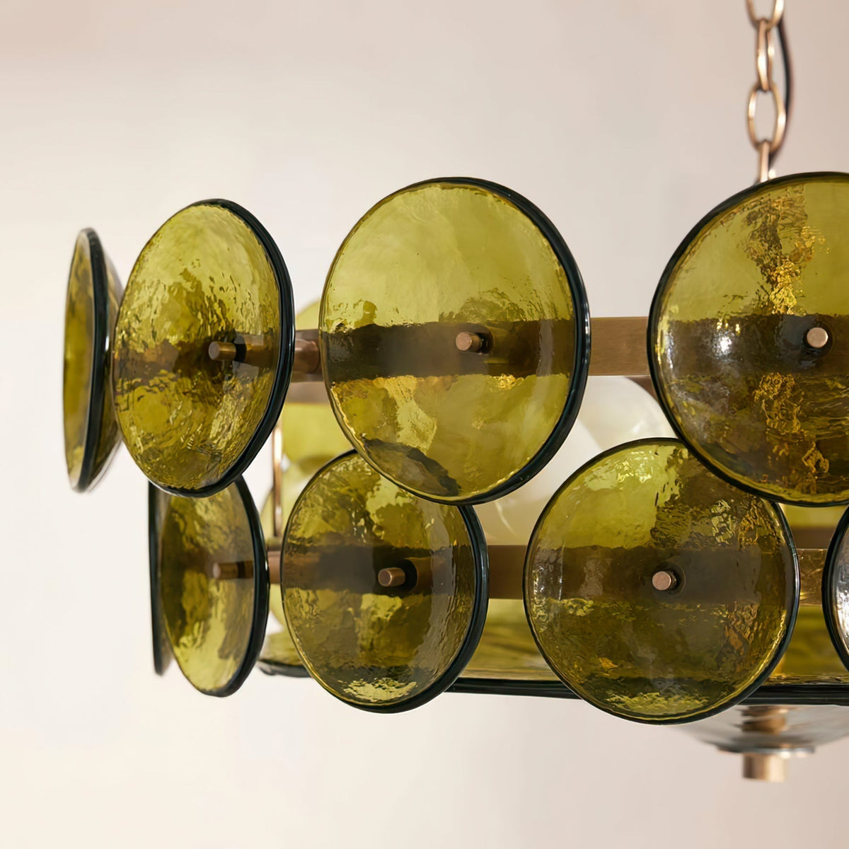 Eirinena Chandelier Murano Glass Disc Vintage