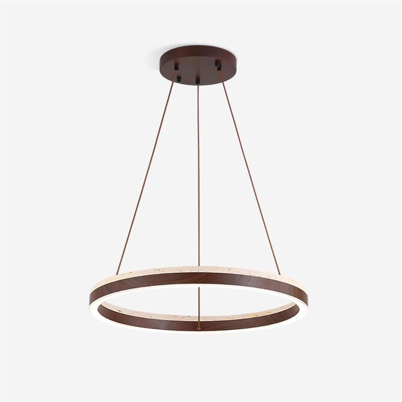 Ritta Chandelier Travertine Geometry Ring - Neutral Decor