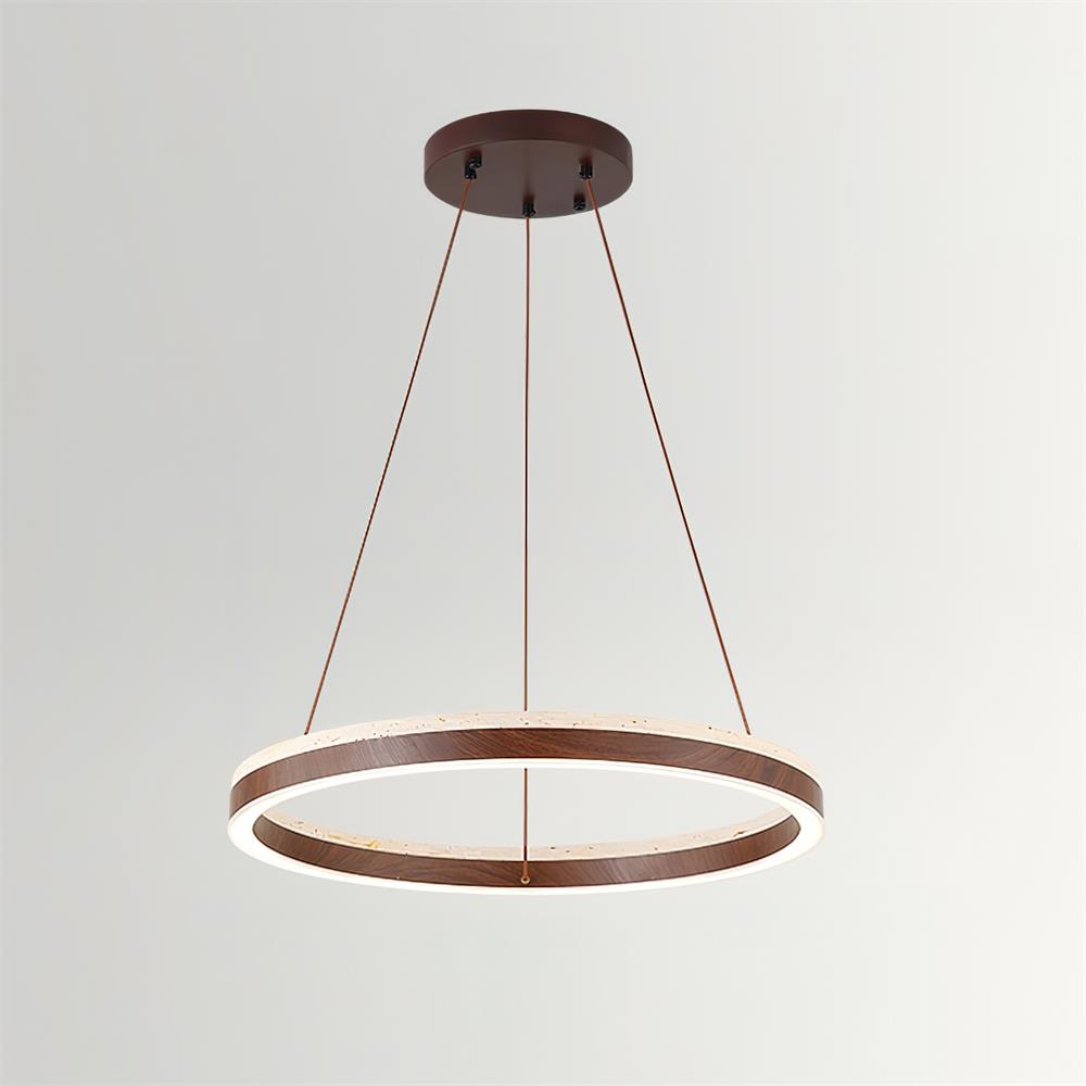 Ritta Chandelier Travertine Geometry Ring - Neutral Decor