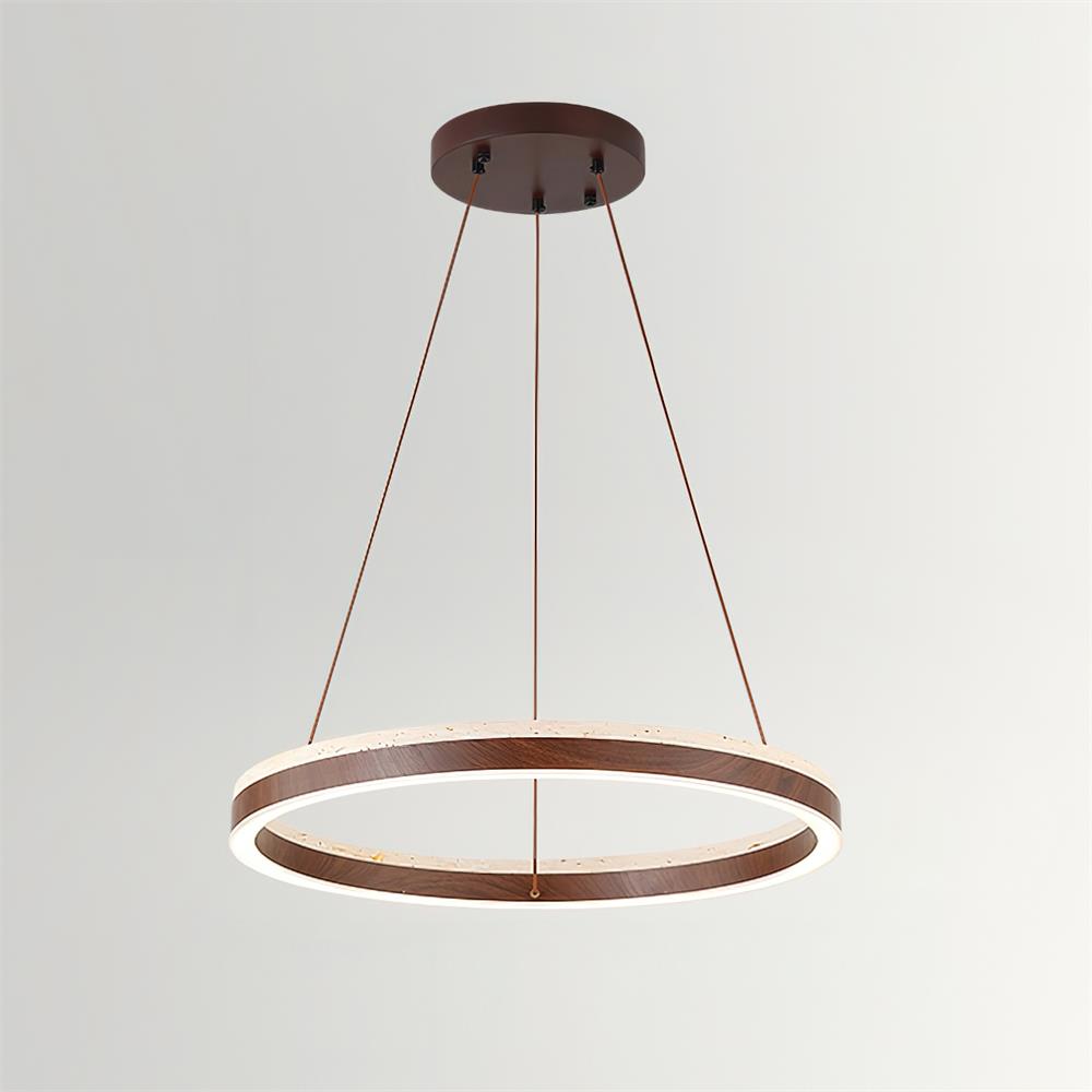Ritta Chandelier Travertine Geometry Ring - Neutral Decor