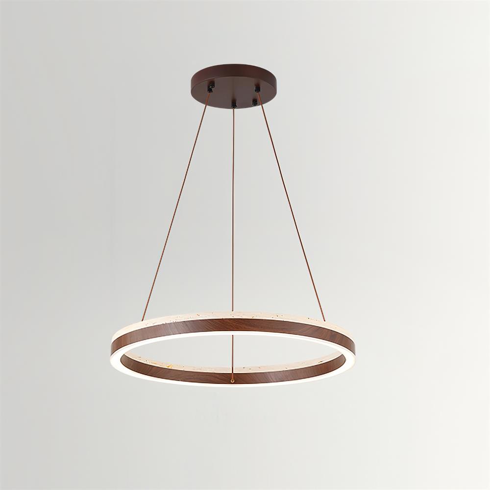 Ritta Chandelier Travertine Geometry Ring - Neutral Decor