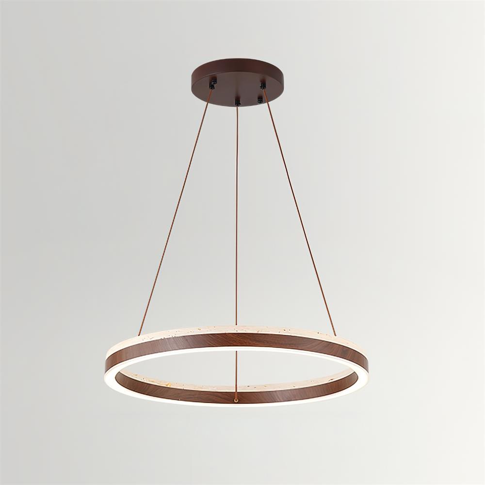 Ritta Chandelier Travertine Geometry Ring - Neutral Decor