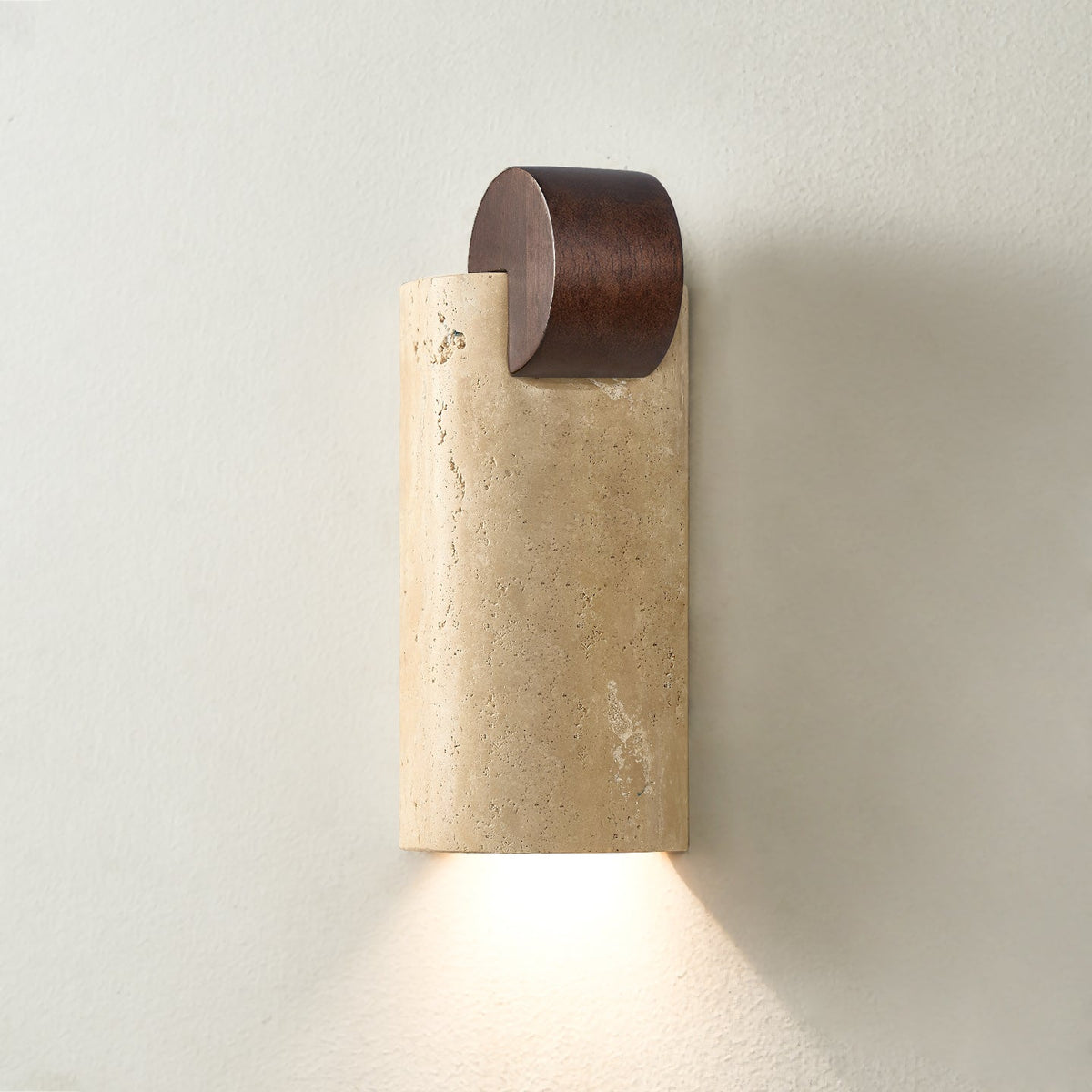Velm Curve Yellow Travertine Wall Lamp