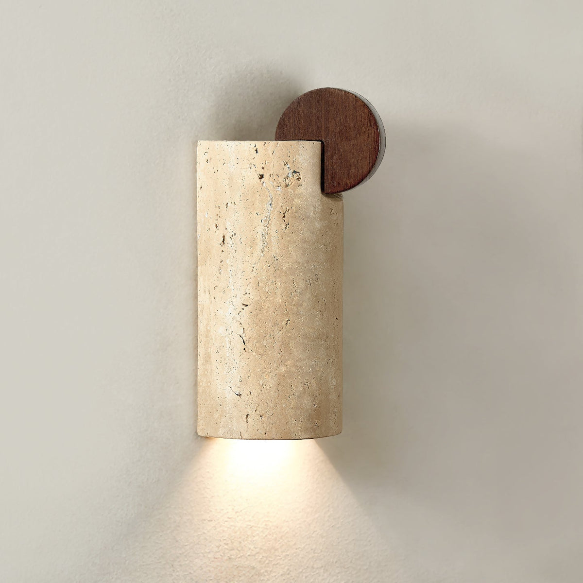 Velm Curve Yellow Travertine Wall Lamp