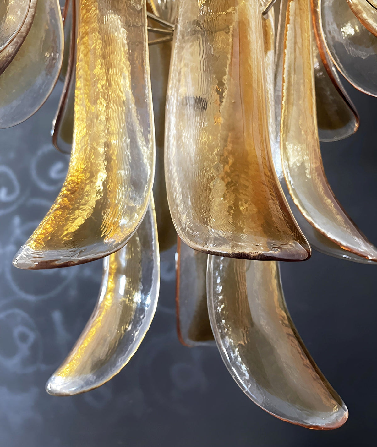 Liorenaine Chandelier Amber Glass Petals Layered Luxury