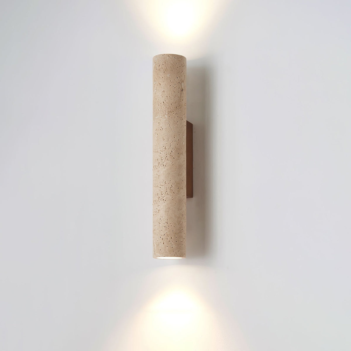 Seranise Slim Cylinder Travertine Wall Light