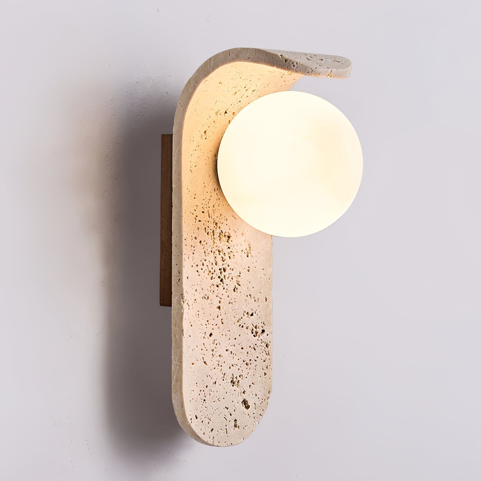 Arkoviel Sconce-Frame Travertine Wall Light