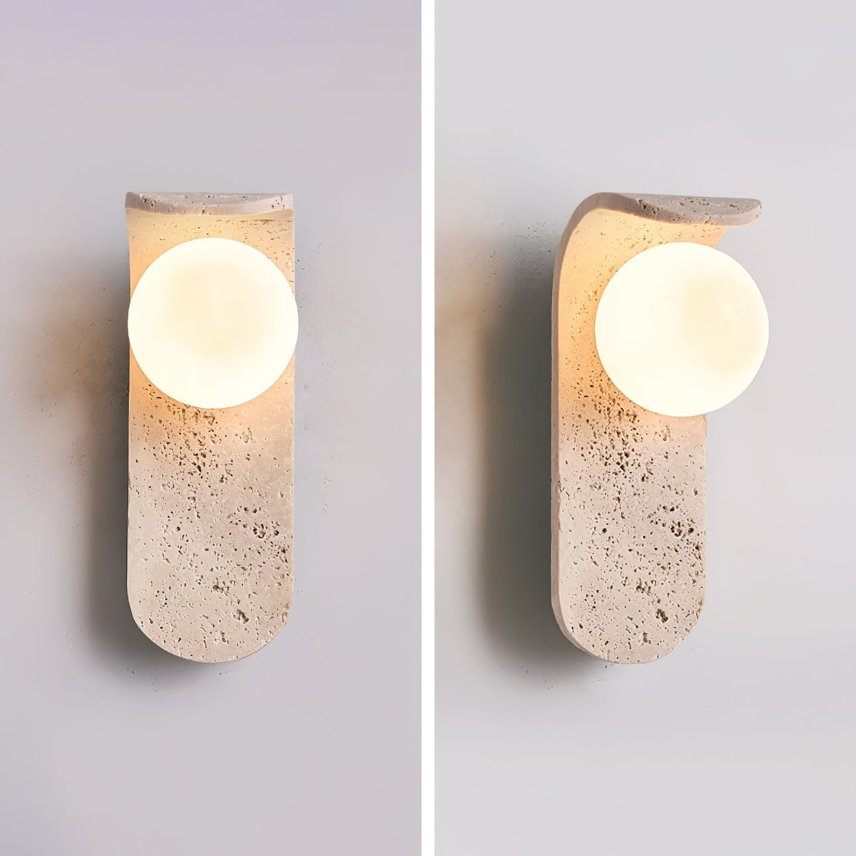 Arkoviel Sconce-Frame Travertine Wall Light