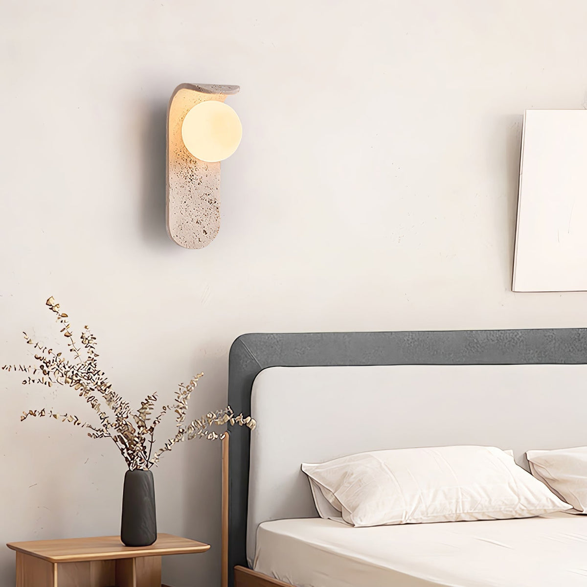 Arkoviel Sconce-Frame Travertine Wall Light