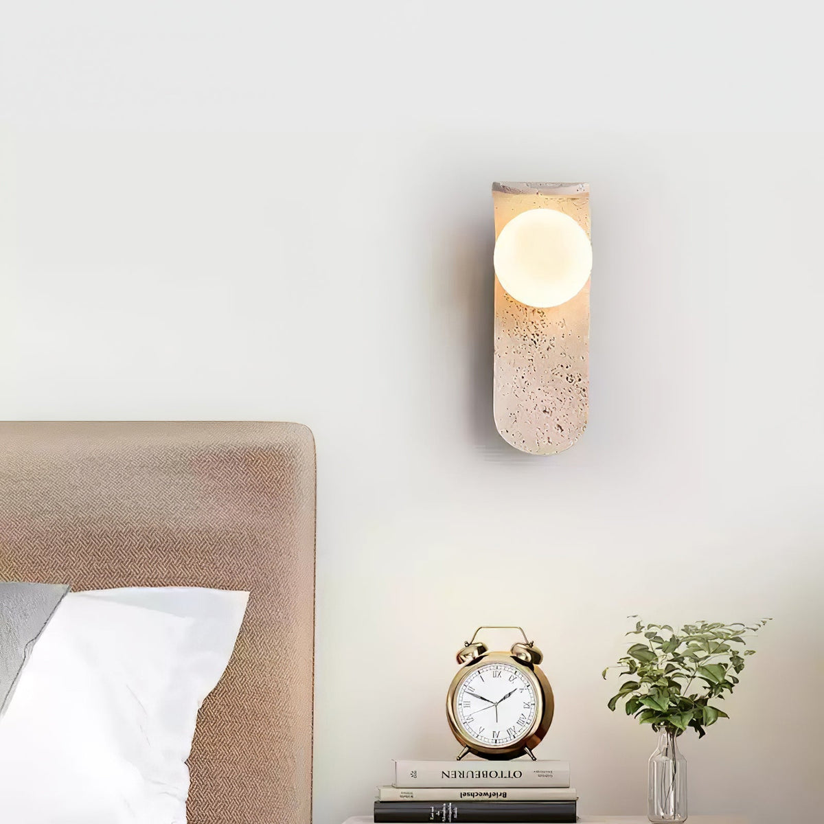 Arkoviel Sconce-Frame Travertine Wall Light