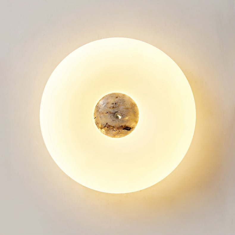 Flen Yellow Travertine Ring Ceiling Light