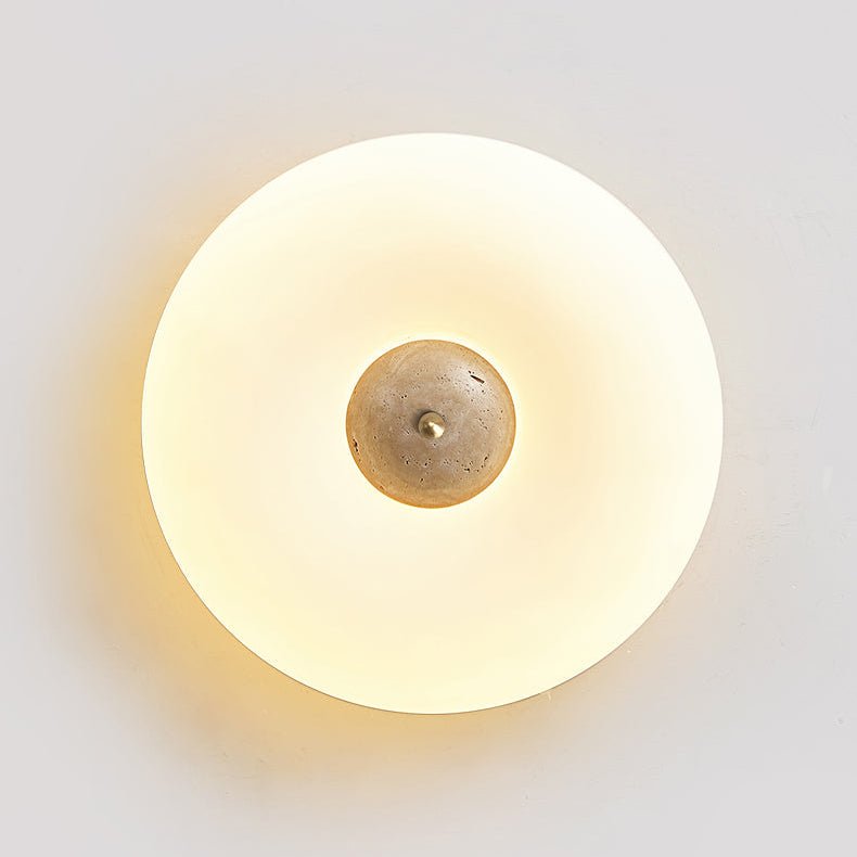 Flen Yellow Travertine Ring Ceiling Light