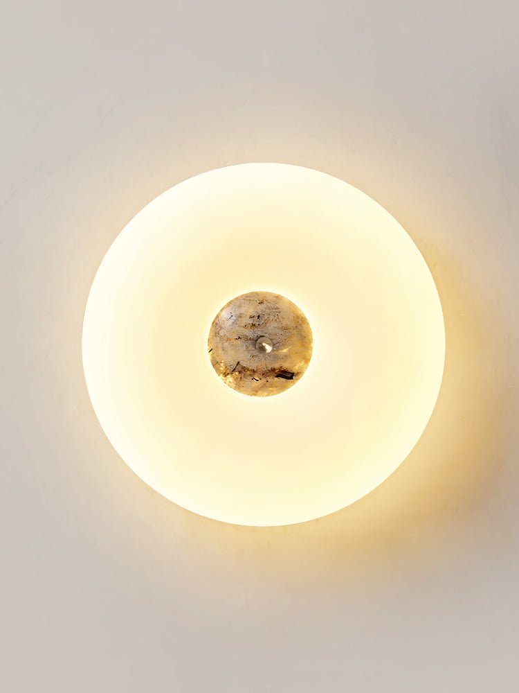 Flen Yellow Travertine Ring Ceiling Light