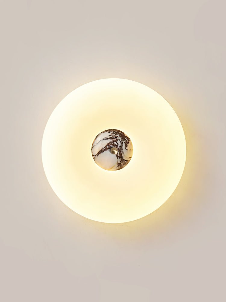 Flen Yellow Travertine Ring Ceiling Light