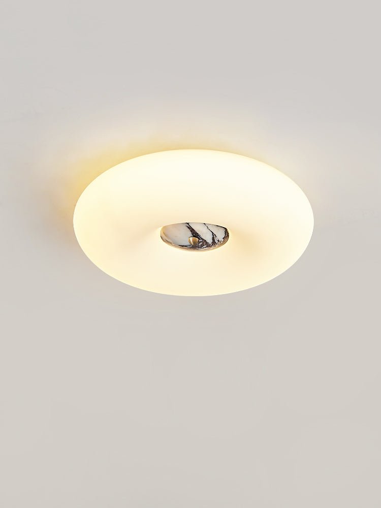 Flen Yellow Travertine Ring Ceiling Light