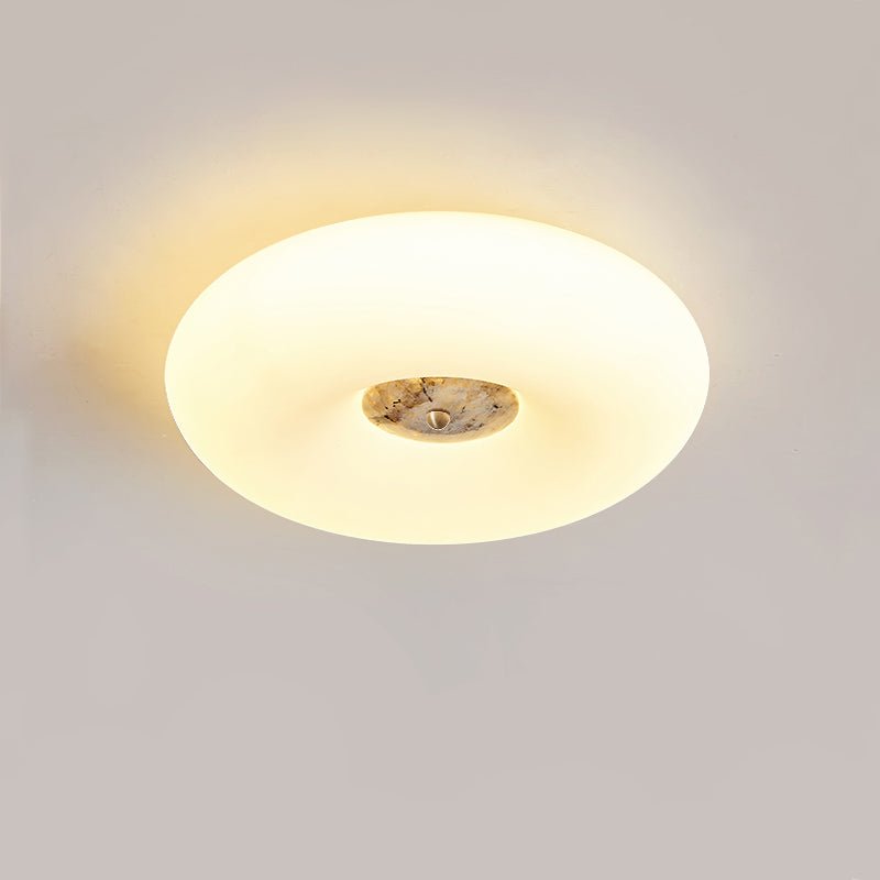 Flen Yellow Travertine Ring Ceiling Light