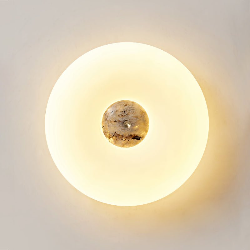 Flen Yellow Travertine Ring Ceiling Light